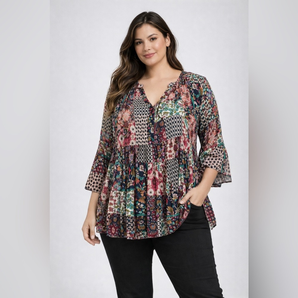 Floral Multicolor Women's Top - Picture 15 of 16